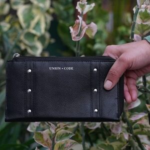 Union Code Moss Green Leather Clutch